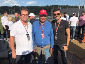 Gerald Spiss, Niki Lauda und Jürgen Lueger beim Formel 1 Rennen in Spielberg